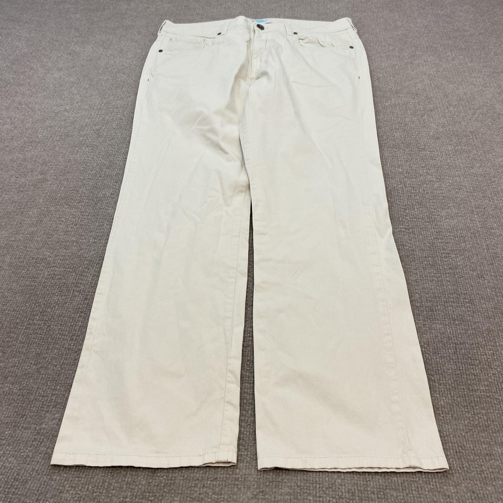 Tommy Bahama Jeans Mens 34x30 Off White Light Wash Relaxed Wide Leg Denim Pants